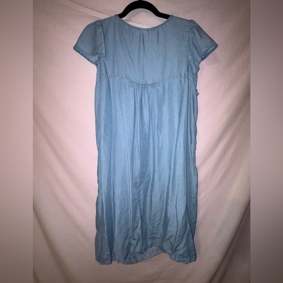 Old Navy Light Blue Midi Dress with White Embroidery - Picture 8 of 9